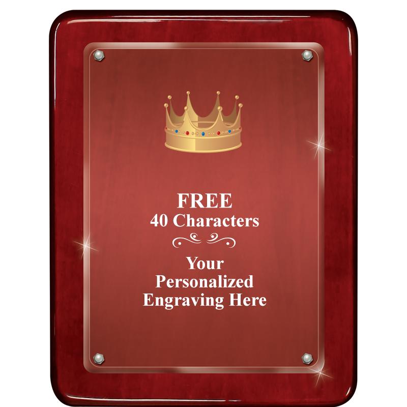 7"X9" ROSEWOOD FLOAT ACR PLQ