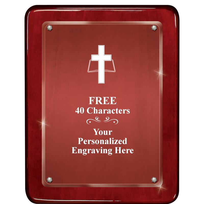 7"X9" ROSEWOOD FLOAT ACR PLQ