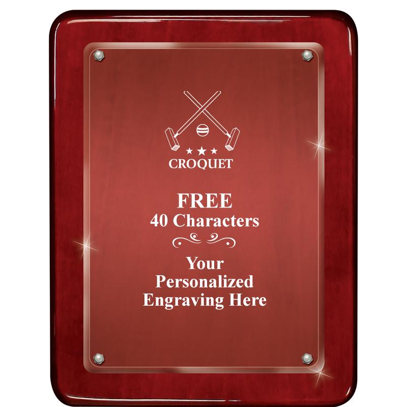 7"X9" ROSEWOOD FLOAT ACR PLQ