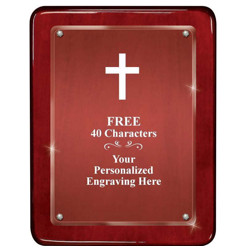 7"X9" ROSEWOOD FLOAT ACR PLQ