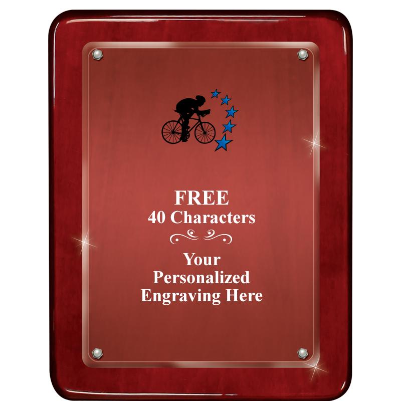 7"X9" ROSEWOOD FLOAT ACR PLQ