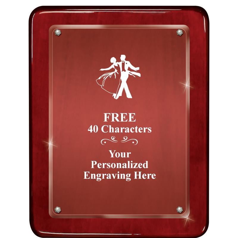 7"X9" ROSEWOOD FLOAT ACR PLQ