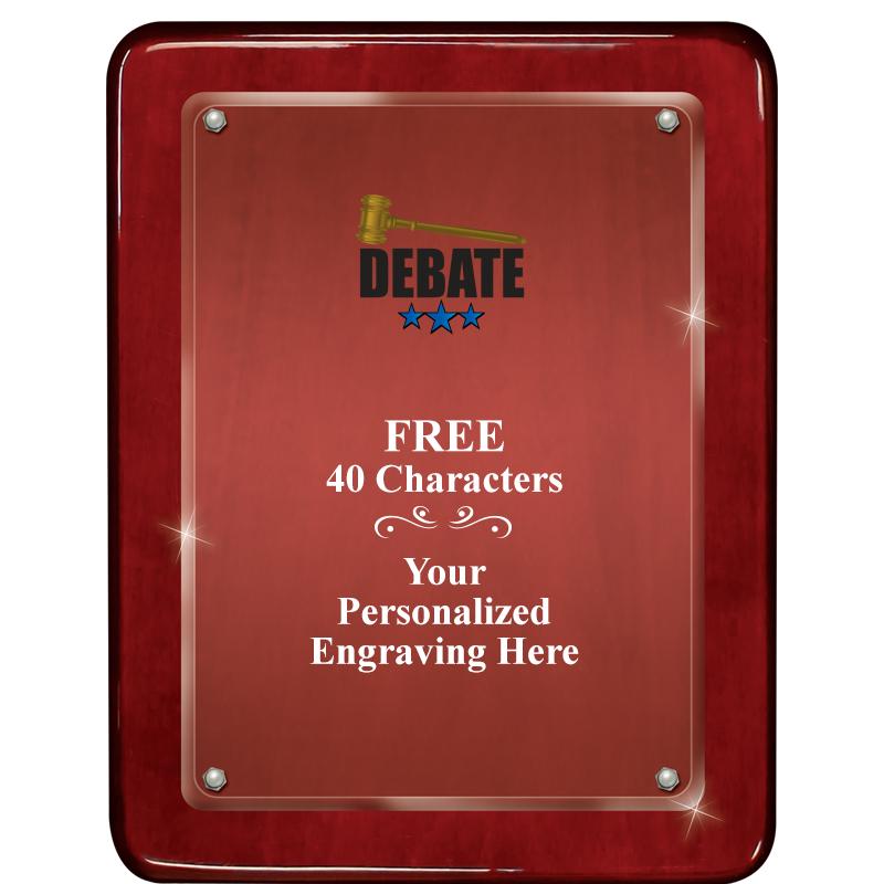 7"X9" ROSEWOOD FLOAT ACR PLQ