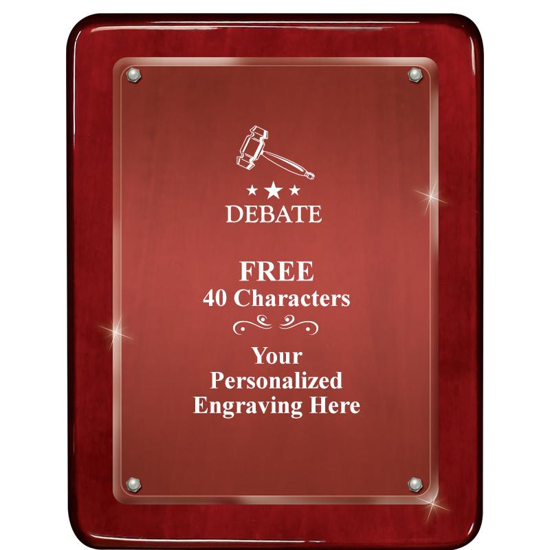 7"X9" ROSEWOOD FLOAT ACR PLQ