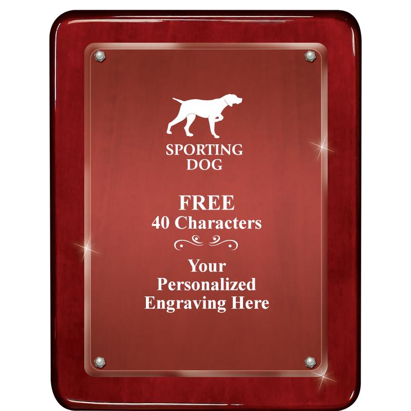 7"X9" ROSEWOOD FLOAT ACR PLQ