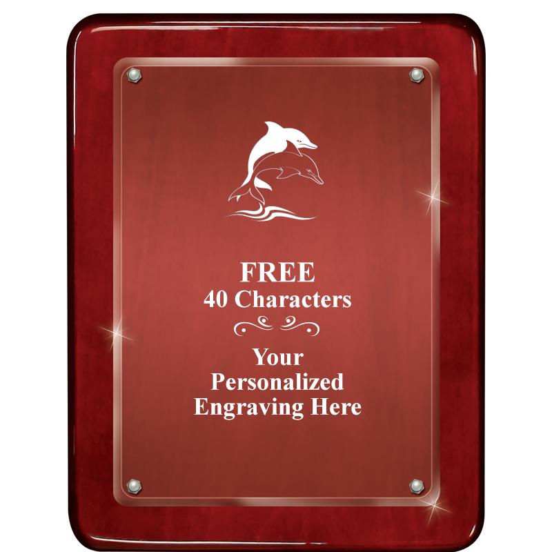 7"X9" ROSEWOOD FLOAT ACR PLQ