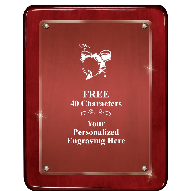 7"X9" ROSEWOOD FLOAT ACR PLQ