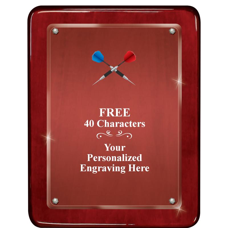 7"X9" ROSEWOOD FLOAT ACR PLQ