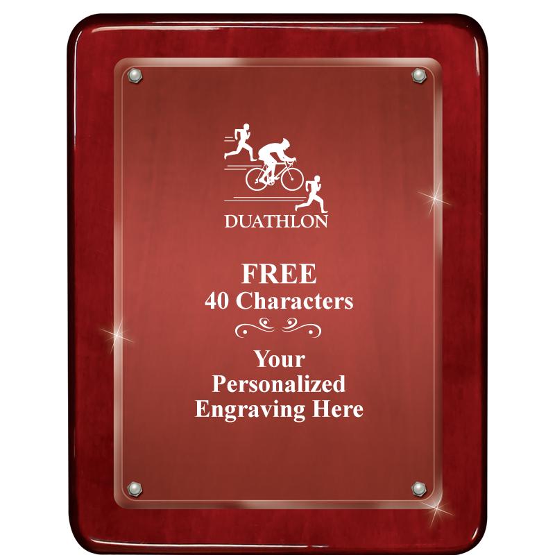 7"X9" ROSEWOOD FLOAT ACR PLQ