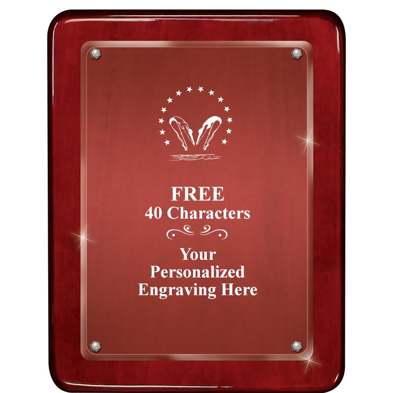 7"X9" ROSEWOOD FLOAT ACR PLQ