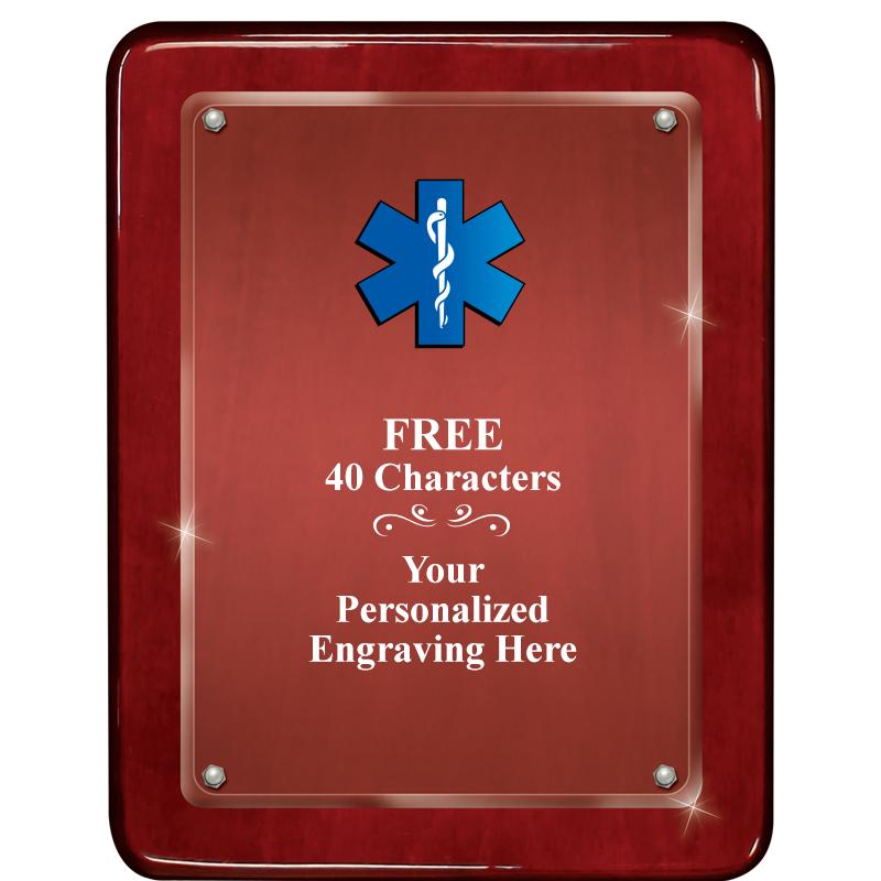 7"X9" ROSEWOOD FLOAT ACR PLQ