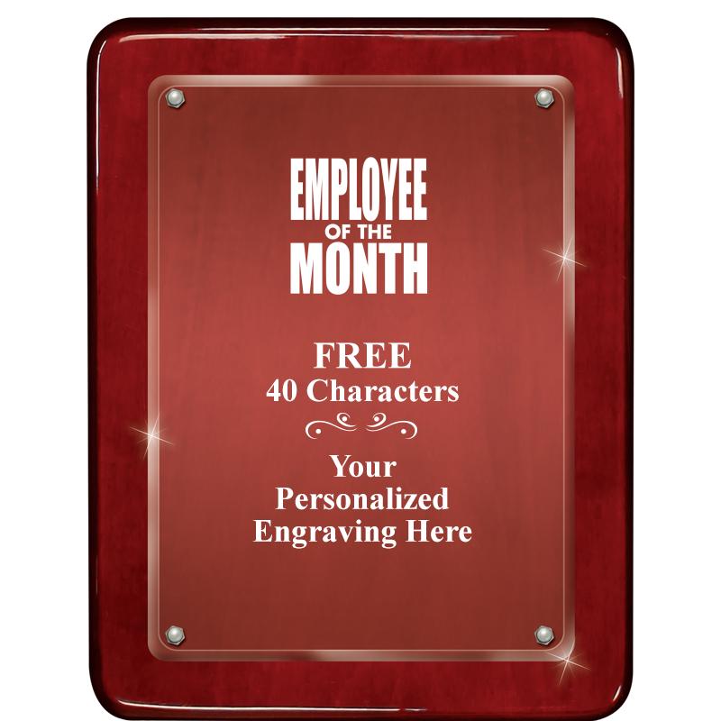 7"X9" ROSEWOOD FLOAT ACR PLQ