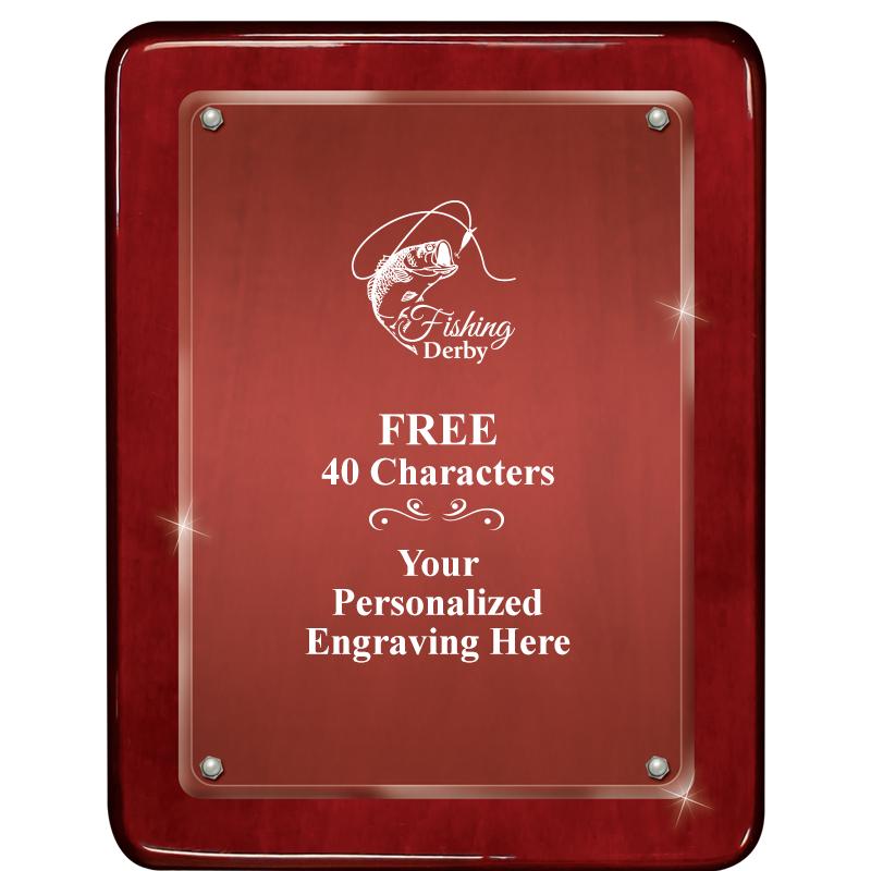 7"X9" ROSEWOOD FLOAT ACR PLQ