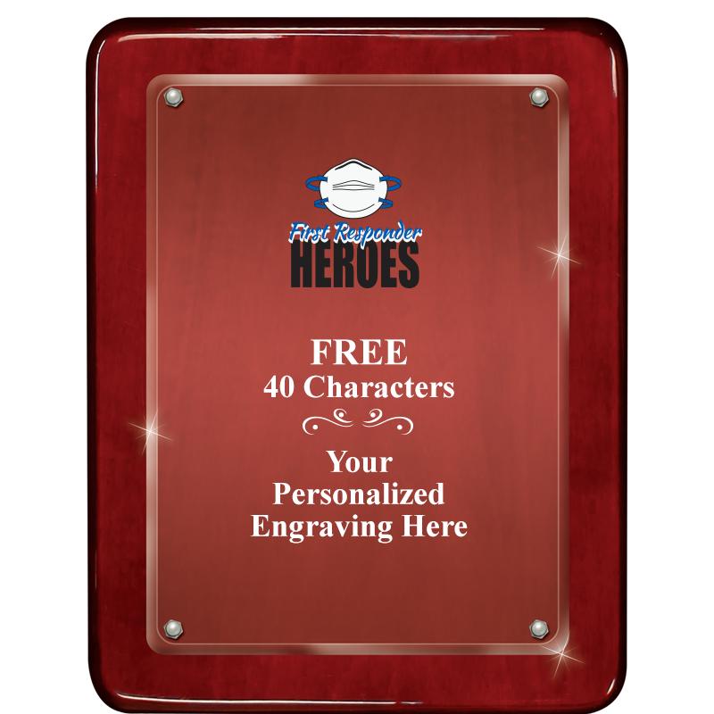 7"X9" ROSEWOOD FLOAT ACR PLQ