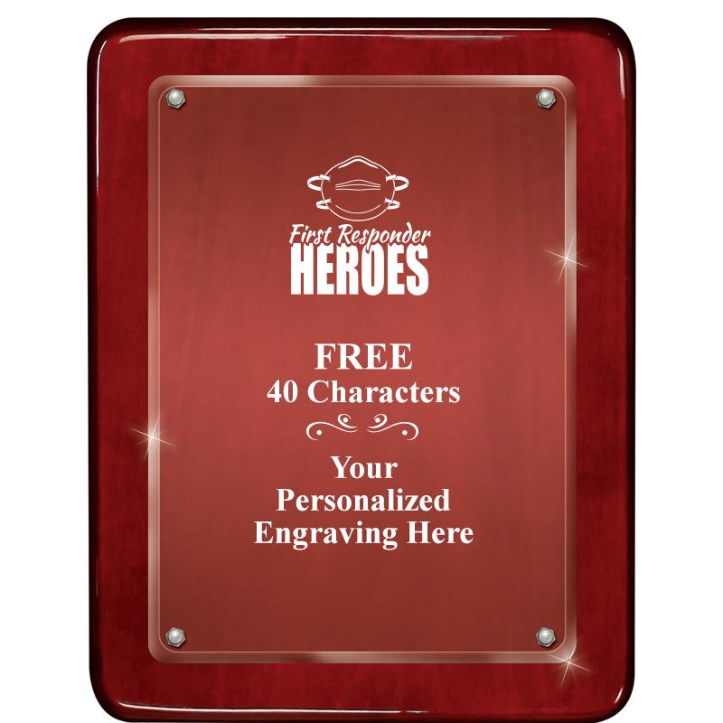 7"X9" ROSEWOOD FLOAT ACR PLQ