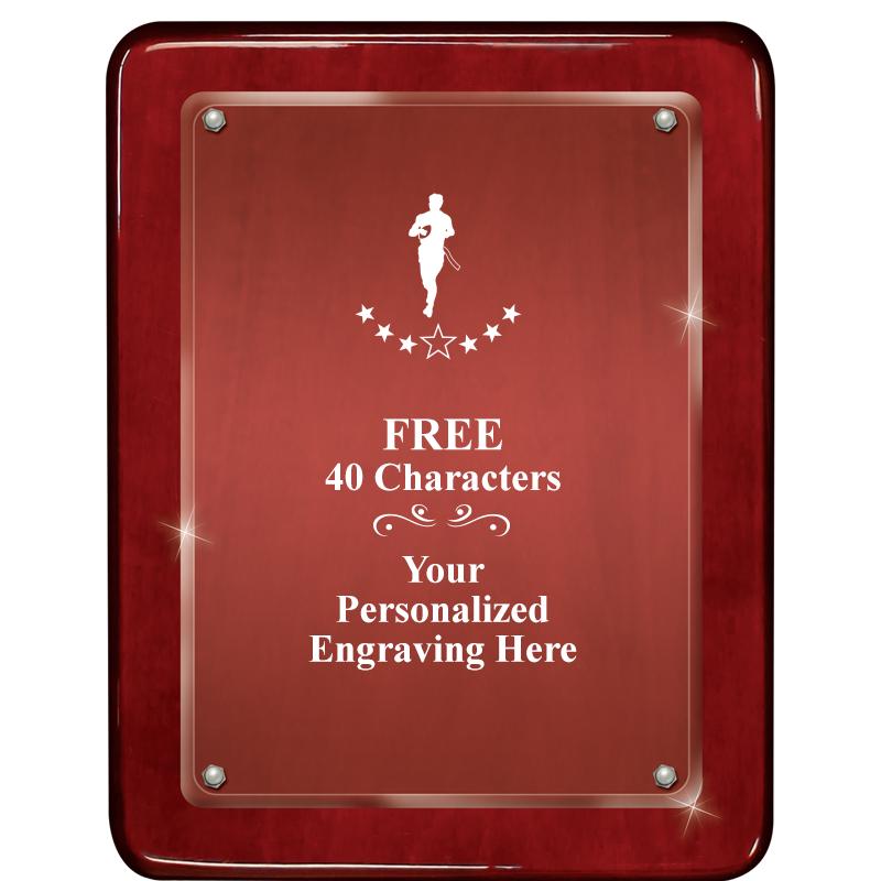 7"X9" ROSEWOOD FLOAT ACR PLQ