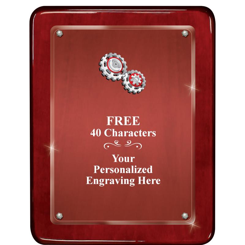 7"X9" ROSEWOOD FLOAT ACR PLQ