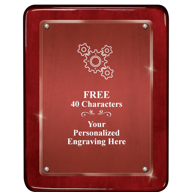 7"X9" ROSEWOOD FLOAT ACR PLQ