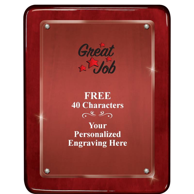 7"X9" ROSEWOOD FLOAT ACR PLQ