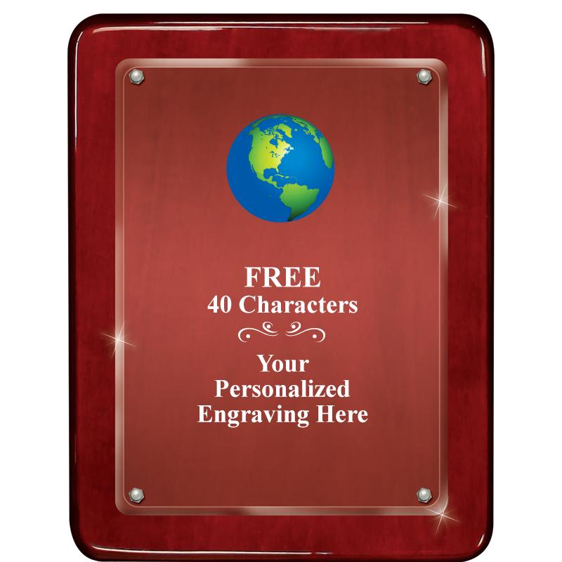 7"X9" ROSEWOOD FLOAT ACR PLQ