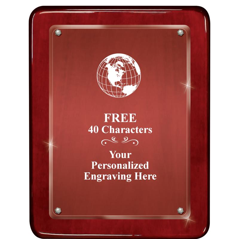 7"X9" ROSEWOOD FLOAT ACR PLQ