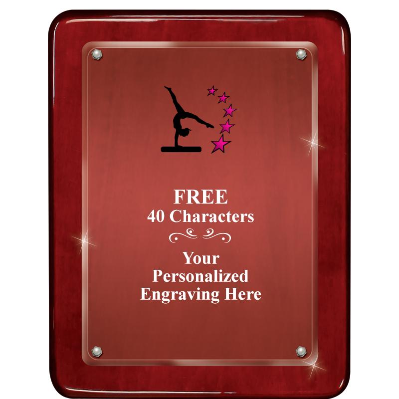 7"X9" ROSEWOOD FLOAT ACR PLQ