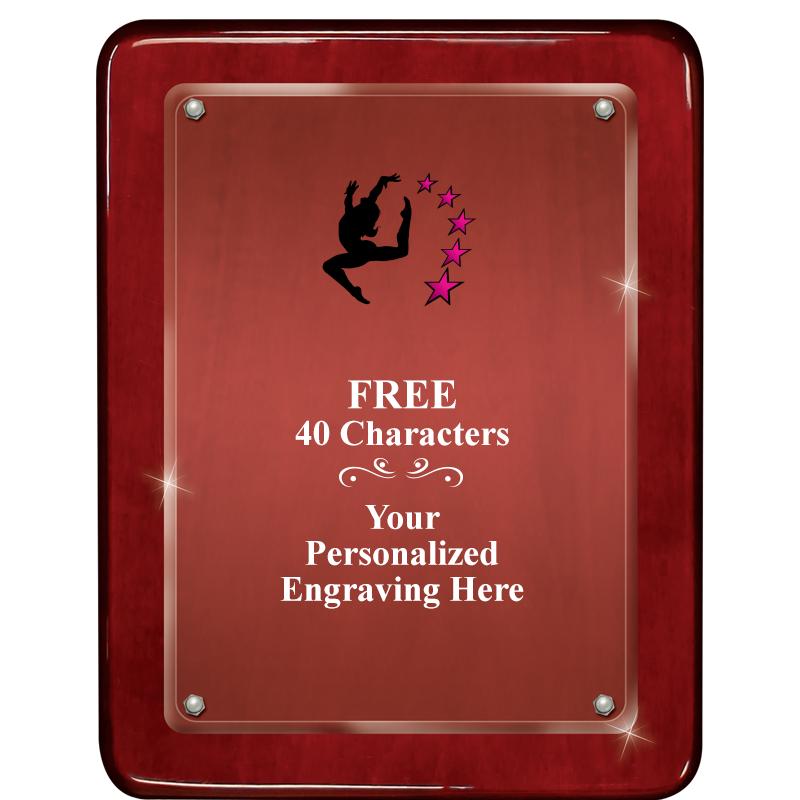 7"X9" ROSEWOOD FLOAT ACR PLQ