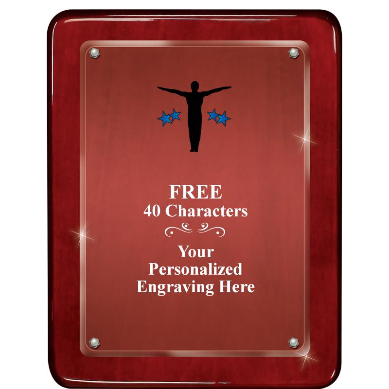 7"X9" ROSEWOOD FLOAT ACR PLQ