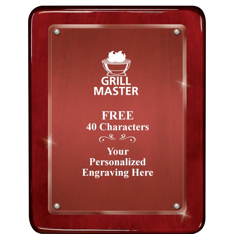 7"X9" ROSEWOOD FLOAT ACR PLQ