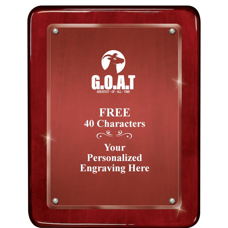 7"X9" ROSEWOOD FLOAT ACR PLQ