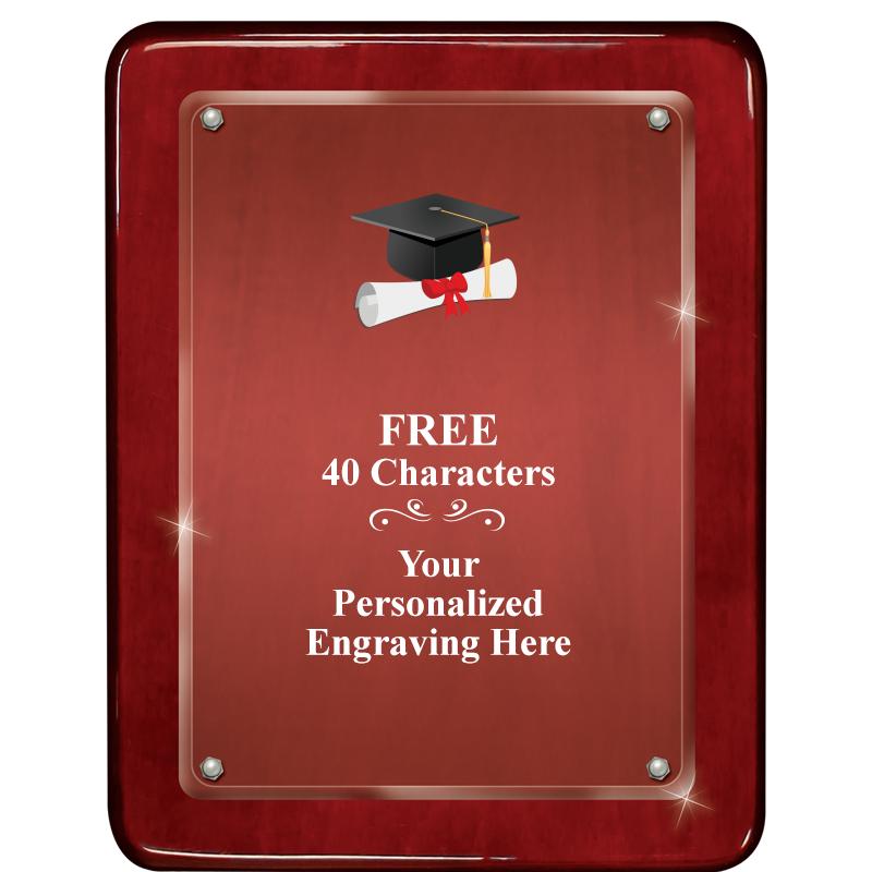 7"X9" ROSEWOOD FLOAT ACR PLQ