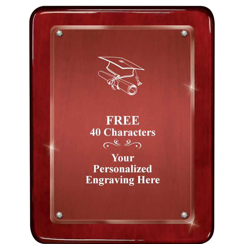 7"X9" ROSEWOOD FLOAT ACR PLQ