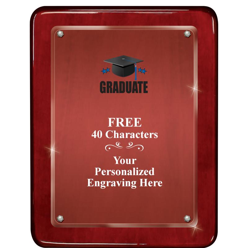 7"X9" ROSEWOOD FLOAT ACR PLQ