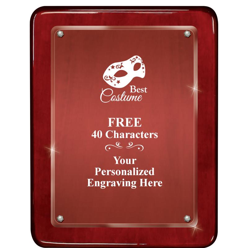 7"X9" ROSEWOOD FLOAT ACR PLQ