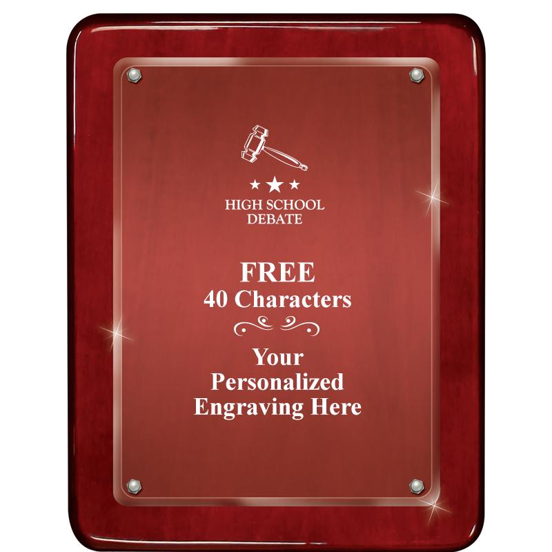 7"X9" ROSEWOOD FLOAT ACR PLQ