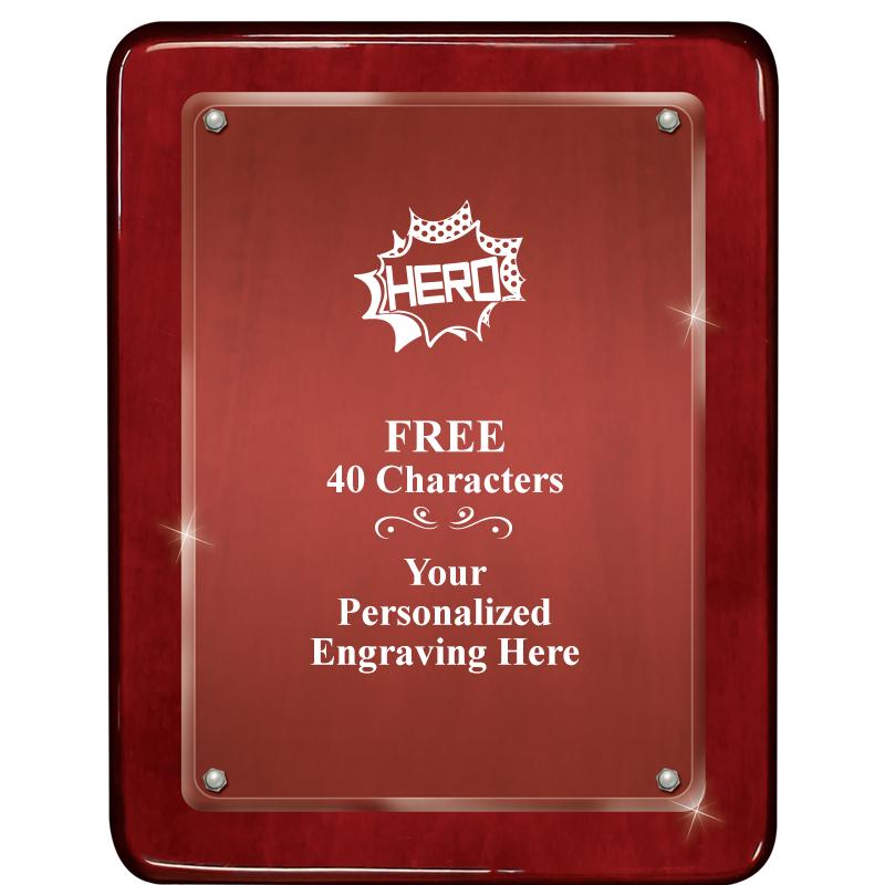 7"X9" ROSEWOOD FLOAT ACR PLQ