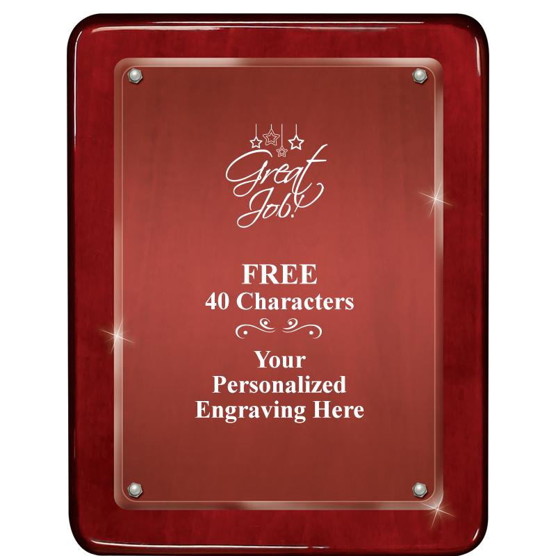 7"X9" ROSEWOOD FLOAT ACR PLQ