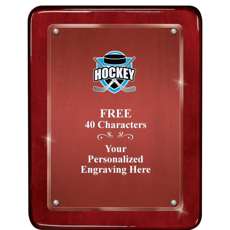 7"X9" ROSEWOOD FLOAT ACR PLQ