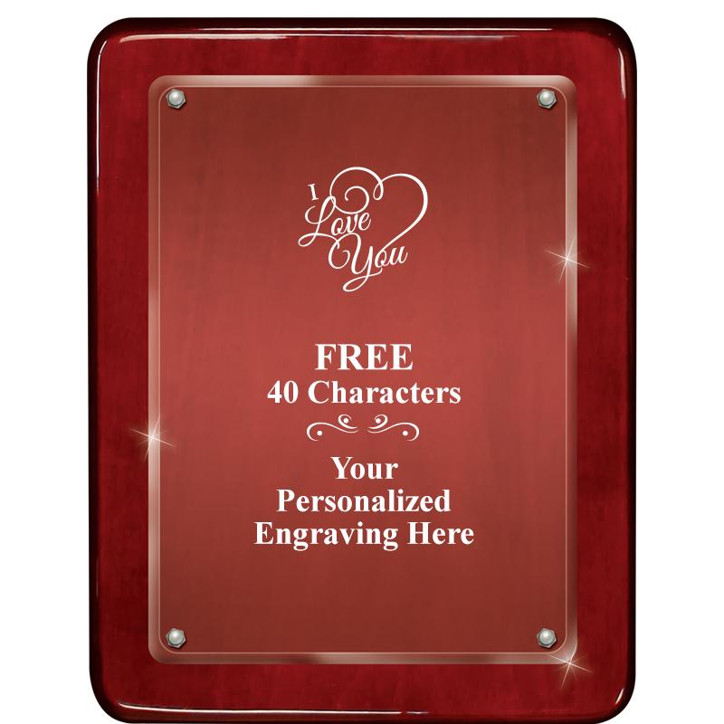 7"X9" ROSEWOOD FLOAT ACR PLQ