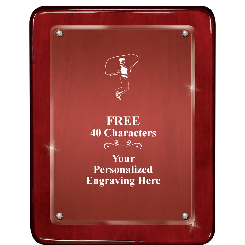 7"X9" ROSEWOOD FLOAT ACR PLQ