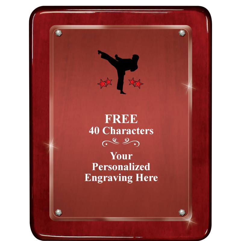 7"X9" ROSEWOOD FLOAT ACR PLQ