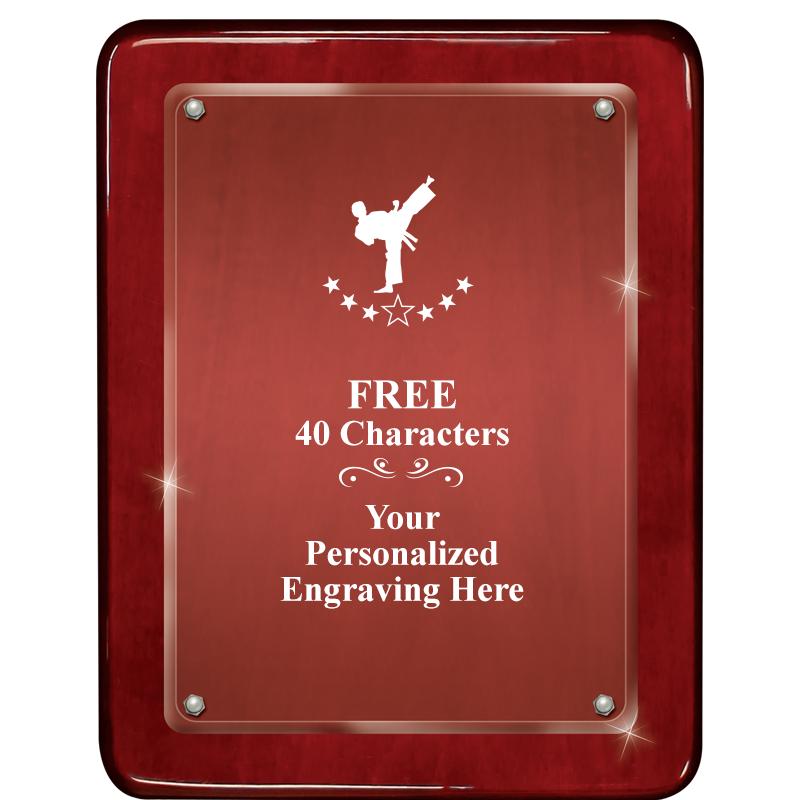 7"X9" ROSEWOOD FLOAT ACR PLQ