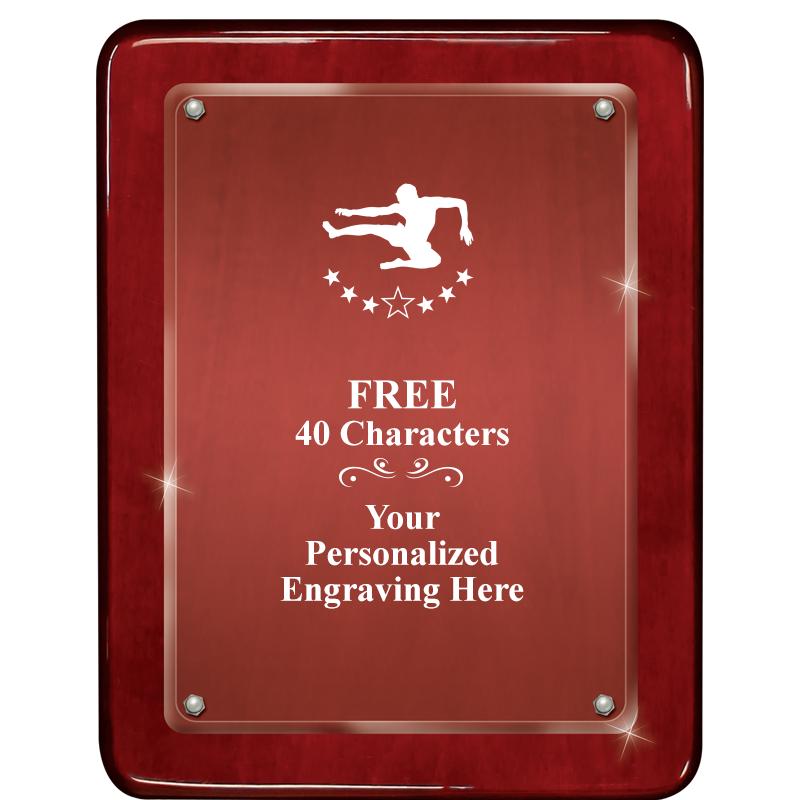 7"X9" ROSEWOOD FLOAT ACR PLQ