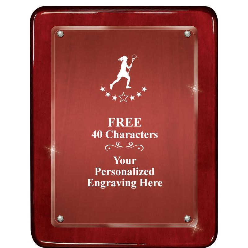 7"X9" ROSEWOOD FLOAT ACR PLQ