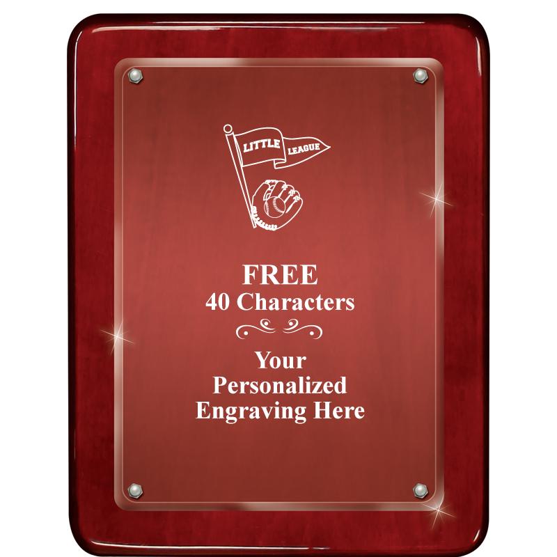 7"X9" ROSEWOOD FLOAT ACR PLQ