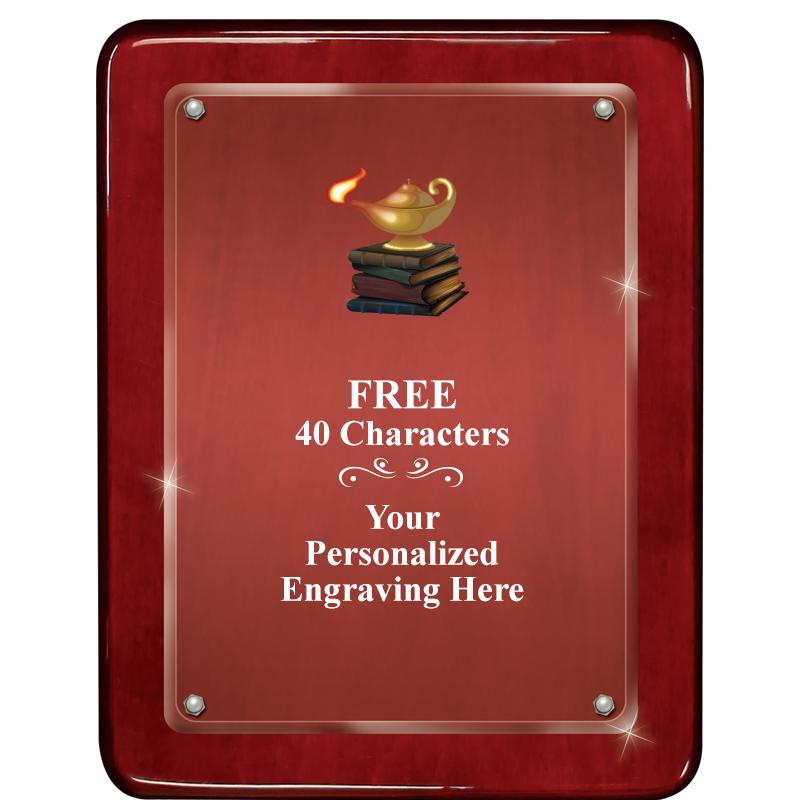 7"X9" ROSEWOOD FLOAT ACR PLQ