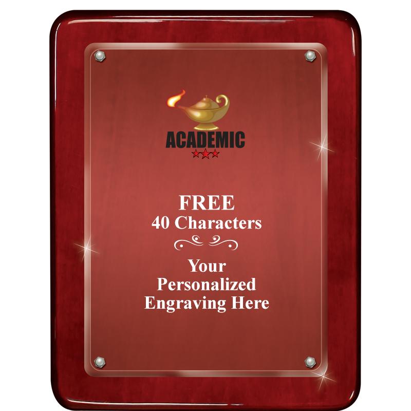 7"X9" ROSEWOOD FLOAT ACR PLQ