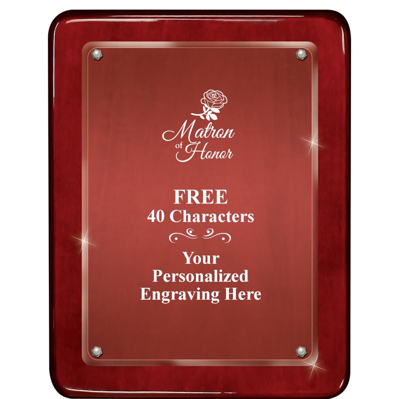 7"X9" ROSEWOOD FLOAT ACR PLQ