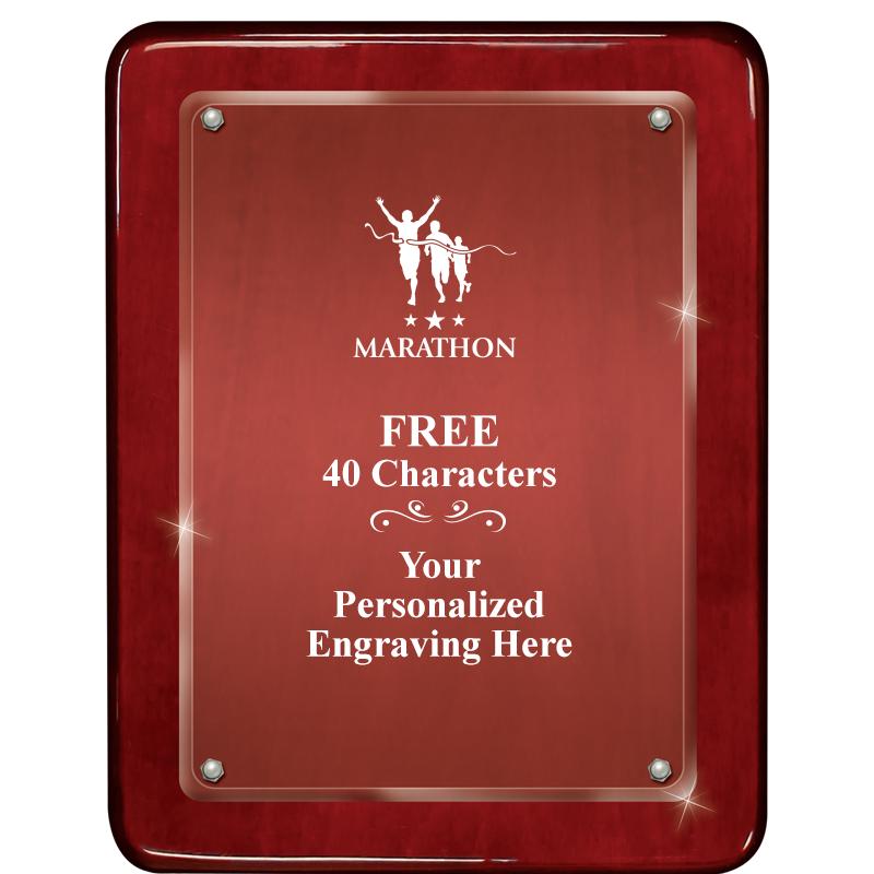 7"X9" ROSEWOOD FLOAT ACR PLQ