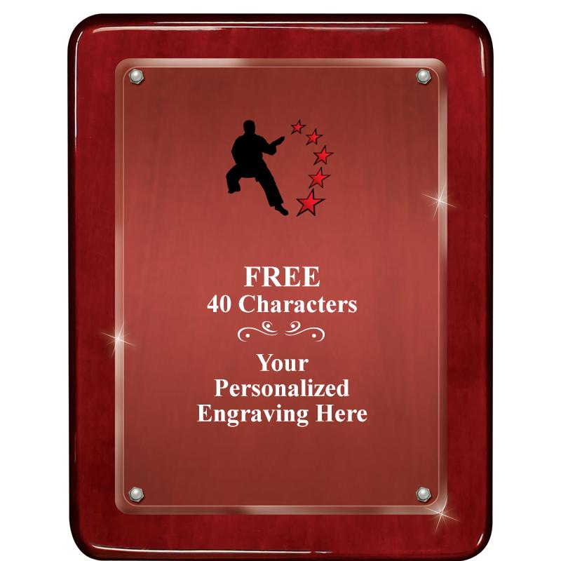 7"X9" ROSEWOOD FLOAT ACR PLQ